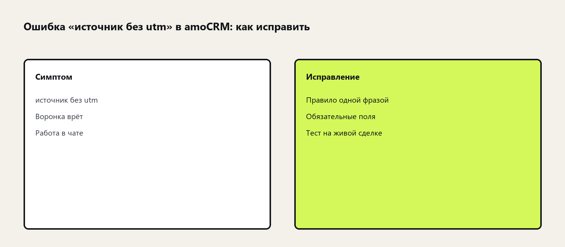 Схема: источник без utm в amoCRM